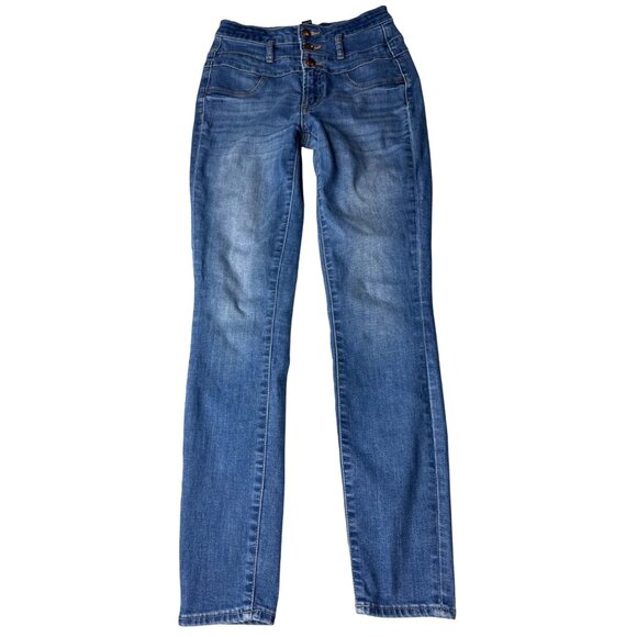 Refuge Womens Blue Denim Jeans Straight Leg Cotton Blend Size 2 - Picture 1 of 8